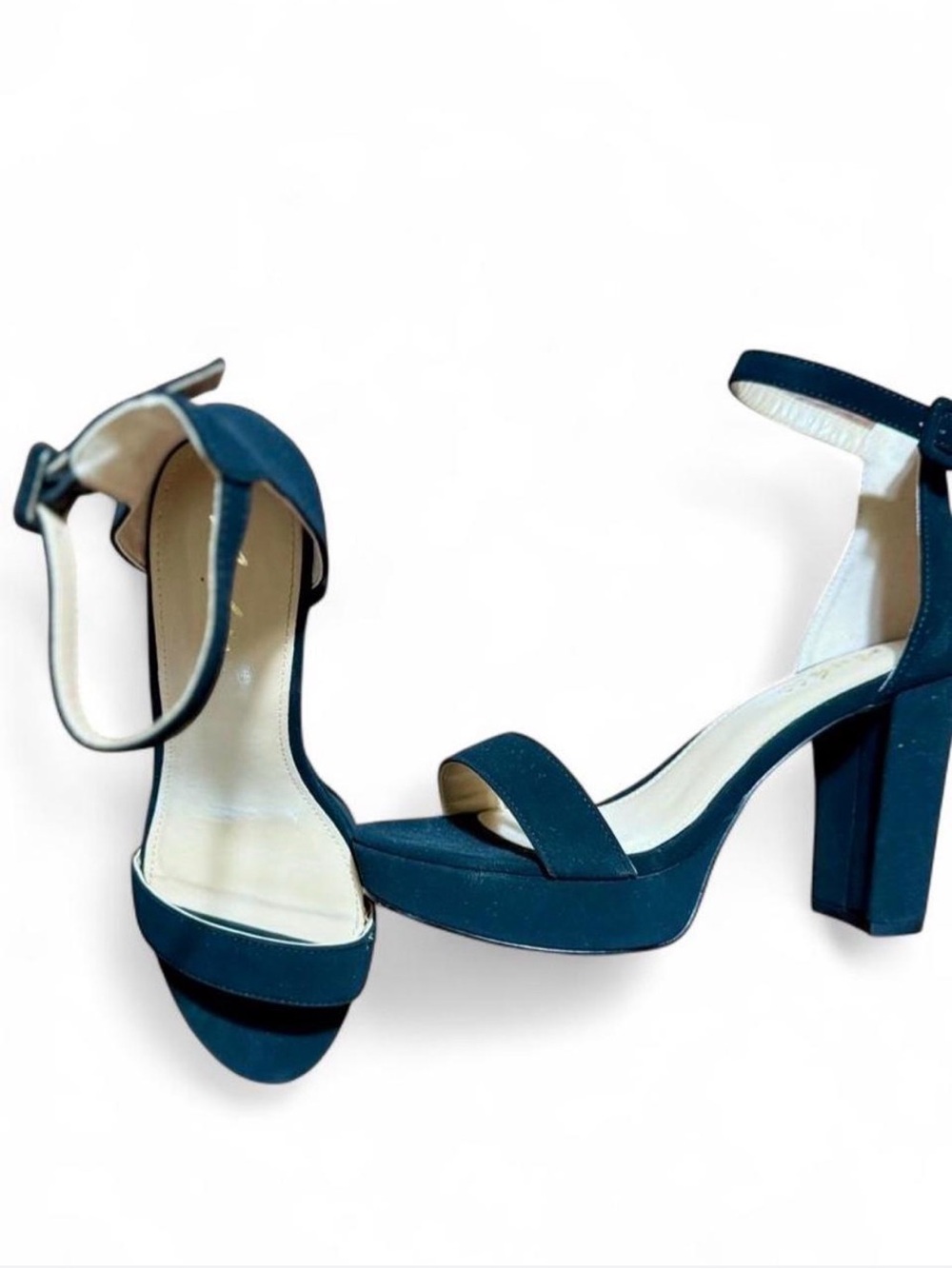 Black Suede Block Heel Sandals 7.5